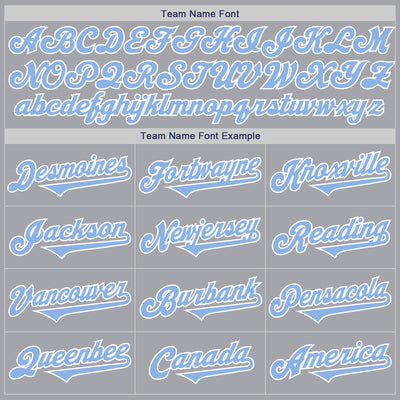 Custom Gray Light Blue-White Authentic Two Tone Baseball Jersey