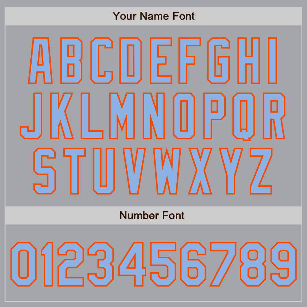 Custom Gray Light Blue-Orange Authentic Two Tone Baseball Jersey