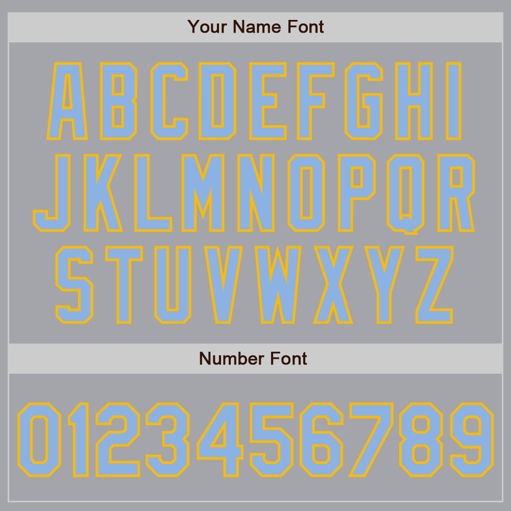 Custom Gray Light Blue-Gold Authentic Two Tone Baseball Jersey