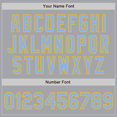 Custom Gray Light Blue-Gold Authentic Two Tone Baseball Jersey