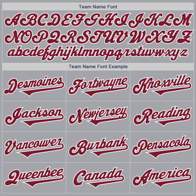 Custom Gray Crimson-White Authentic Two Tone Baseball Jersey