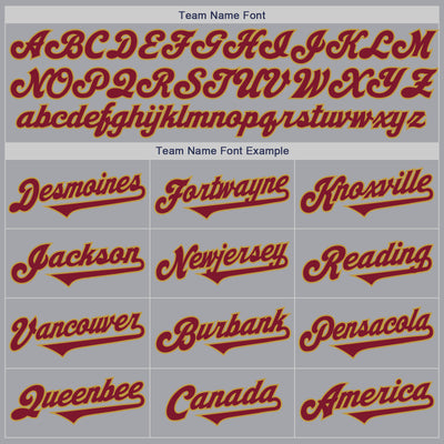 Custom Gray Crimson-Old Gold Authentic Two Tone Baseball Jersey