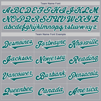 Custom Gray Teal-White Authentic Two Tone Baseball Jersey