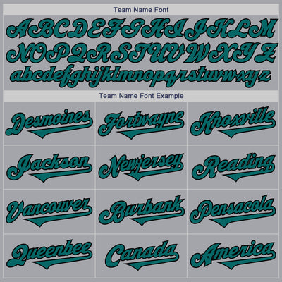 Custom Gray Teal-Black Authentic Two Tone Baseball Jersey