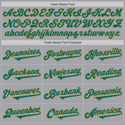 Custom Gray Teal-Old Gold Authentic Two Tone Baseball Jersey