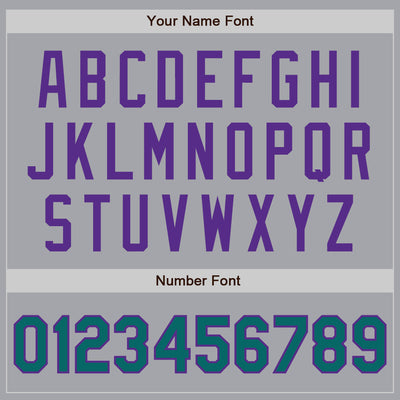 Custom Gray Teal-Purple Authentic Two Tone Baseball Jersey