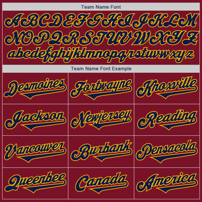 Custom Crimson Navy-Gold Authentic Two Tone Baseball Jersey