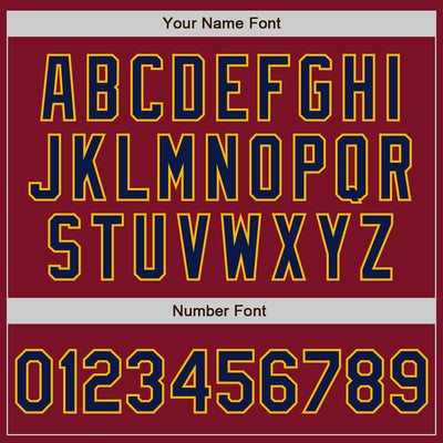 Custom Crimson Navy-Gold Authentic Two Tone Baseball Jersey