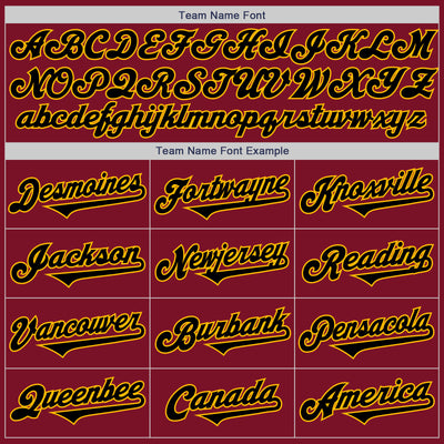 Custom Crimson Black-Gold Authentic Two Tone Baseball Jersey