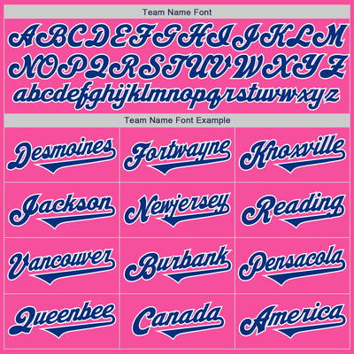 Custom Pink Royal-White Authentic Two Tone Baseball Jersey