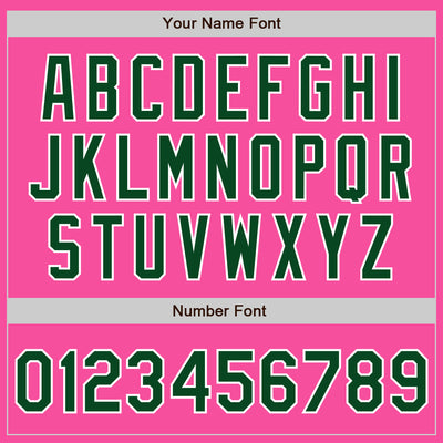 Custom Pink Green-White Authentic Two Tone Baseball Jersey
