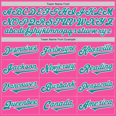 Custom Pink Teal-White Authentic Two Tone Baseball Jersey