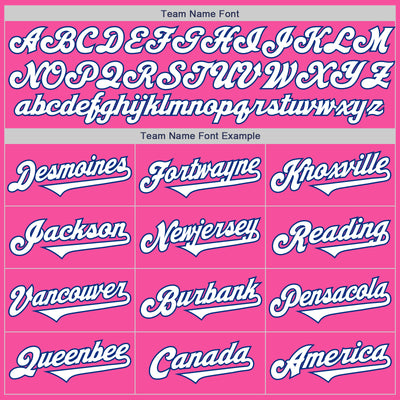 Custom Pink White-Royal Authentic Two Tone Baseball Jersey