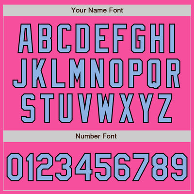 Custom Pink Light Blue-Black Authentic Two Tone Baseball Jersey