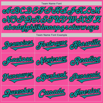Custom Pink Teal-Black Authentic Two Tone Baseball Jersey
