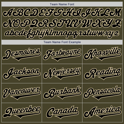 Custom Olive Black-Cream Authentic Two Tone Salute To Service Baseball Jersey