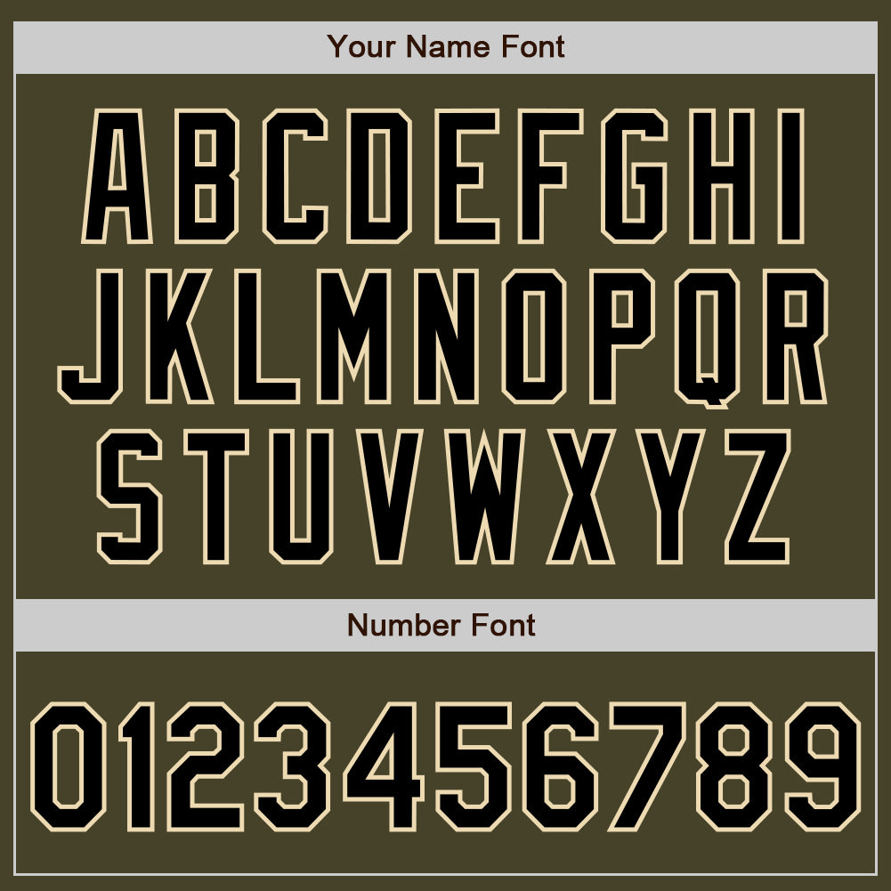 Custom Olive Black-Cream Authentic Two Tone Salute To Service Baseball Jersey