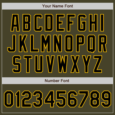 Custom Olive Black-Gold Authentic Two Tone Salute To Service Baseball Jersey