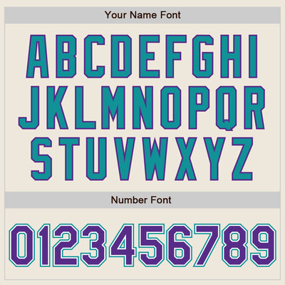 Custom Cream Purple Pinstripe White-Teal Authentic Two Tone Baseball Jersey