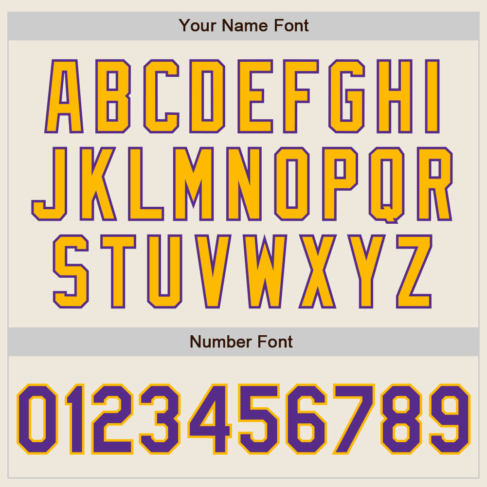 Custom Cream Purple Pinstripe Gold Authentic Two Tone Baseball Jersey