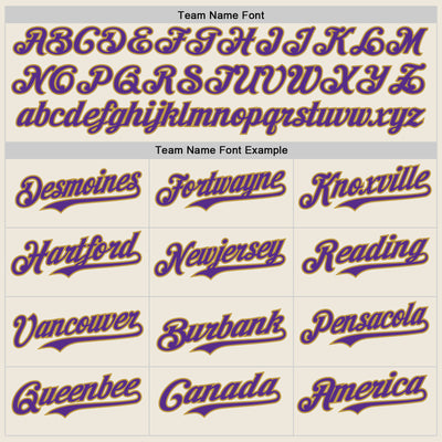 Custom Cream Purple Pinstripe Old Gold Authentic Two Tone Baseball Jersey