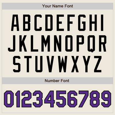 Custom Cream Purple Pinstripe Black Authentic Two Tone Baseball Jersey