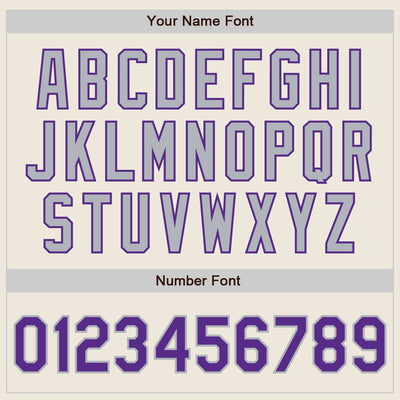 Custom Cream Purple Pinstripe Gray Authentic Two Tone Baseball Jersey