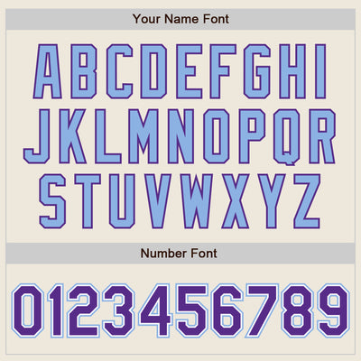 Custom Cream Purple Pinstripe White-Light Blue Authentic Two Tone Baseball Jersey