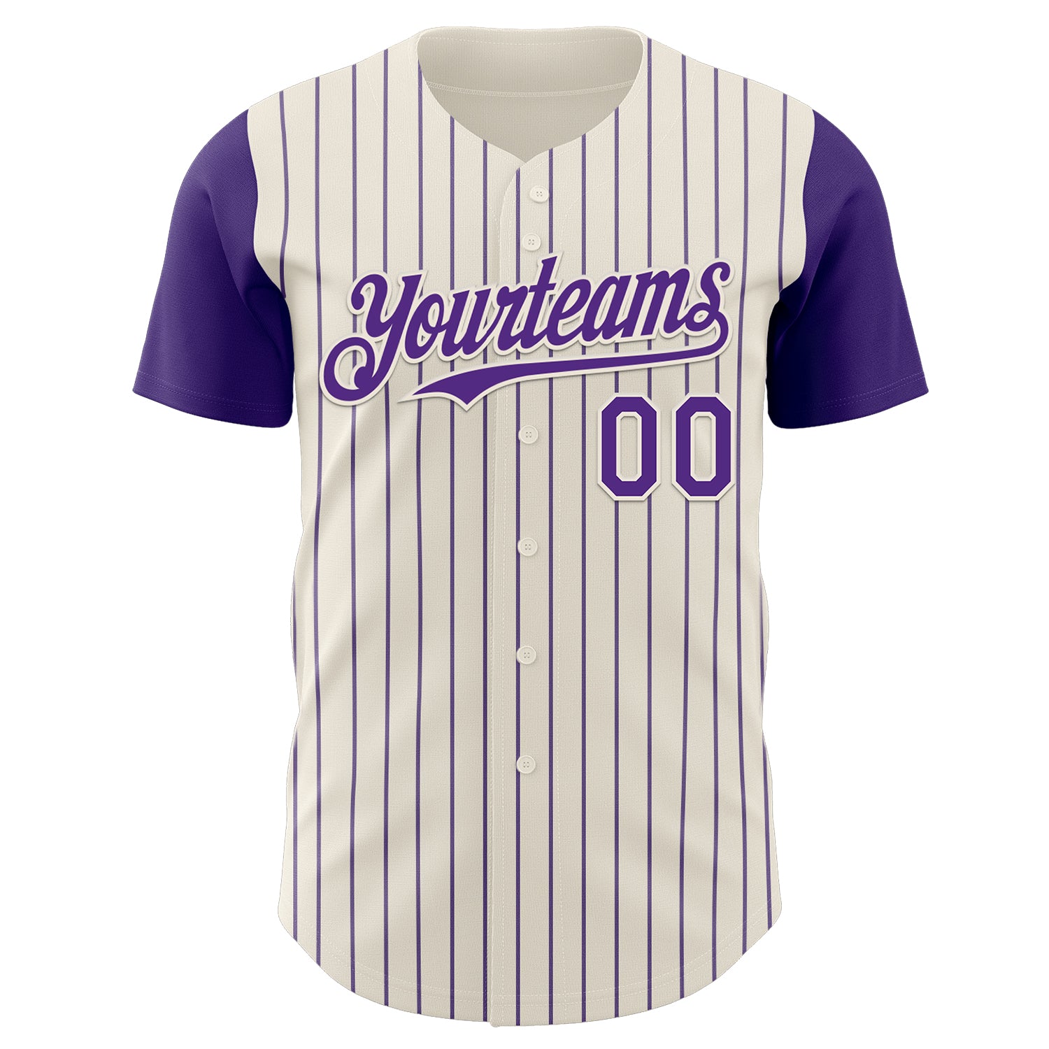 Custom Cream Purple Pinstripe Purple Authentic Two Tone Baseball Jersey