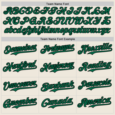 Custom Cream Black Pinstripe Kelly Green Authentic Two Tone Baseball Jersey