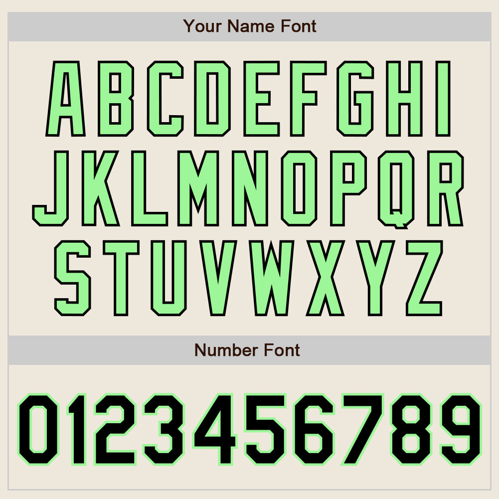 Custom Cream Black Pinstripe Pea Green Authentic Two Tone Baseball Jersey