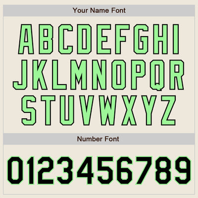 Custom Cream Black Pinstripe Pea Green Authentic Two Tone Baseball Jersey