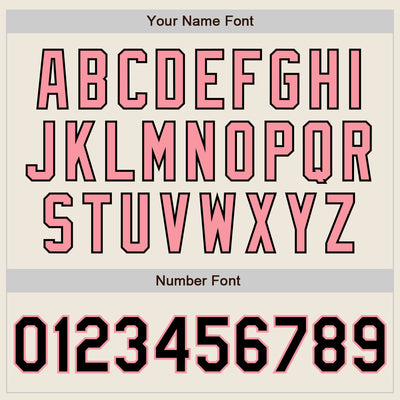 Custom Cream Black Pinstripe Medium Pink Authentic Two Tone Baseball Jersey