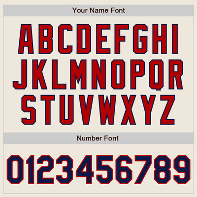 Custom Cream Navy Pinstripe Red Authentic Two Tone Baseball Jersey