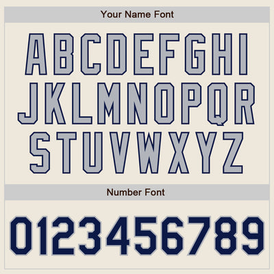 Custom Cream Navy Pinstripe Gray Authentic Two Tone Baseball Jersey