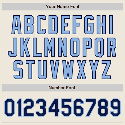 Custom Cream Navy Pinstripe Light Blue Authentic Two Tone Baseball Jersey