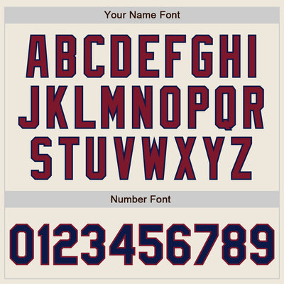 Custom Cream Navy Pinstripe Crimson Authentic Two Tone Baseball Jersey