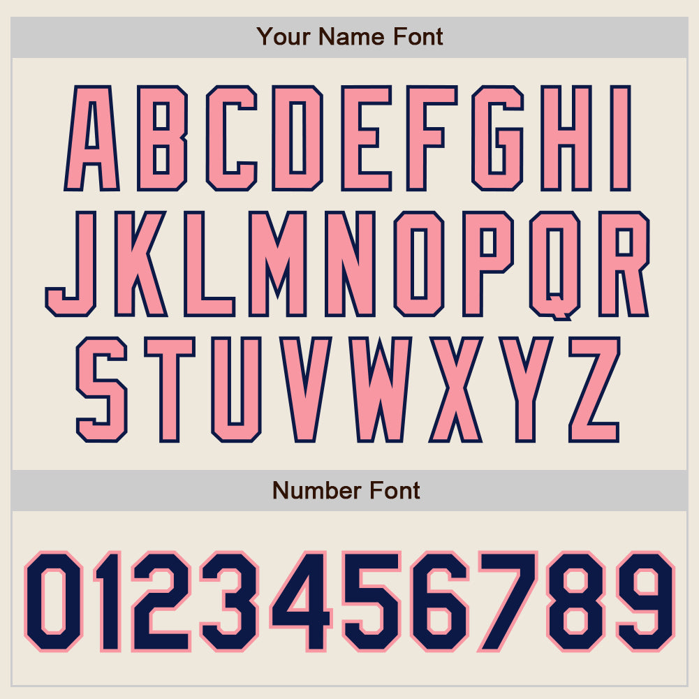 Custom Cream Navy Pinstripe Medium Pink Authentic Two Tone Baseball Jersey