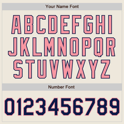 Custom Cream Navy Pinstripe Medium Pink Authentic Two Tone Baseball Jersey