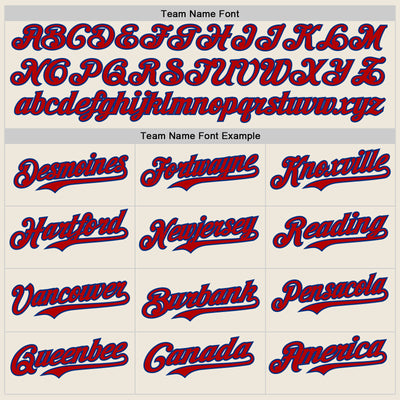 Custom Cream Red Pinstripe Royal Authentic Two Tone Baseball Jersey