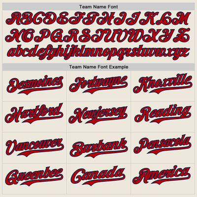 Custom Cream Red Pinstripe Navy Authentic Two Tone Baseball Jersey