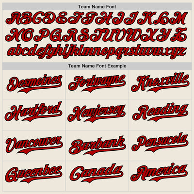 Custom Cream Red Pinstripe Black Authentic Two Tone Baseball Jersey