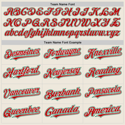 Custom Cream Red Pinstripe White-Kelly Green Authentic Two Tone Baseball Jersey