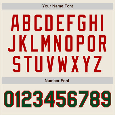 Custom Cream Green Pinstripe Red Authentic Two Tone Baseball Jersey