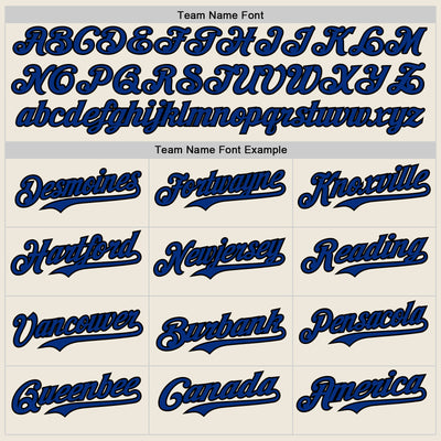 Custom Cream Royal Pinstripe Black Authentic Two Tone Baseball Jersey