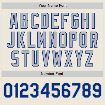 Custom Cream Royal Pinstripe Gray Authentic Two Tone Baseball Jersey