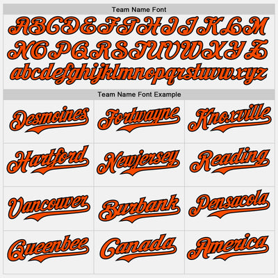 Custom White Orange Pinstripe Black Authentic Two Tone Baseball Jersey