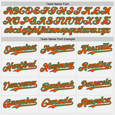 Custom White Orange Pinstripe Kelly Green Authentic Two Tone Baseball Jersey