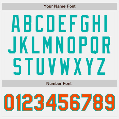 Custom White Orange Pinstripe Aqua Authentic Two Tone Baseball Jersey