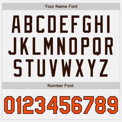 Custom White Orange Pinstripe Brown Authentic Two Tone Baseball Jersey